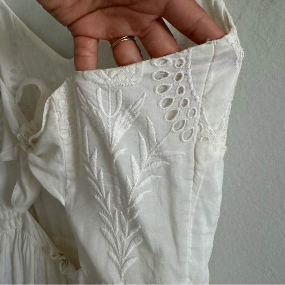 Joie Cotton Silk Blend Lace Ivory Mini Summer Sun Dress Size Small Made In India - Picture 12 of 14